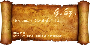 Goszman Szebáld névjegykártya